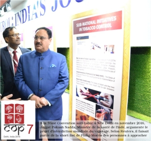 COP7 de la CCLAT à New Delhi en 2016 : l'Inde, 3e producteur mondial de tabac, fait le forcing pour faire interdire la vape